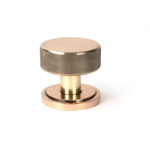 BROMPTON KNURLED MORTICE / RIM DOOR KNOBS - (4 ROSE OPTIONS)